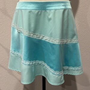 DOLLS KILL Satin Lace Blue Mini Skirt SZ Large